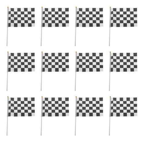 12pcs Bandera Negro Y Blanco A Cuadros F1 Fórmula