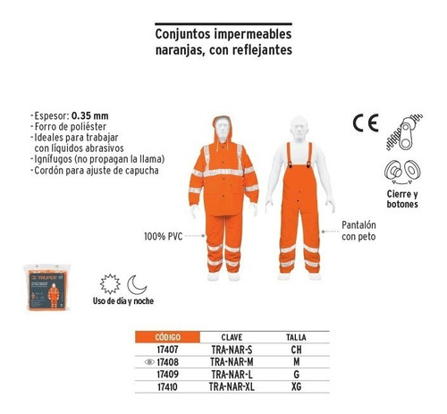 Equipo Lluvia Impermeable Reflectivo Ignifugo Truper Tra-nar