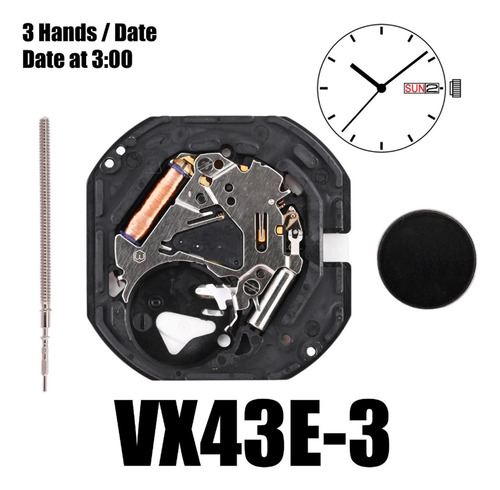 Vx43e Relógio De Quartzo Movimento Portátil Relógio De