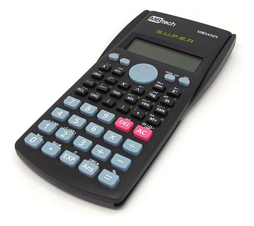 Calculadora científica con 240 funciones para trigonometría en color negro