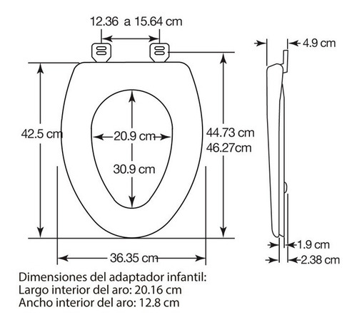 Asiento De Inodoro Para Niños Blanco Alargado Bemis C Lento