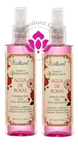 2 Piezas Tonico Refrescande Agua De Rosas