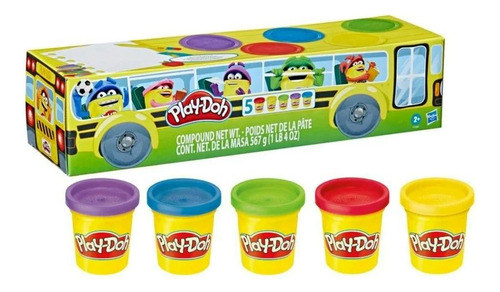 Play-doh Pack 5 Masas Plastilinas Vuelta A Clases F7368 (Usado)