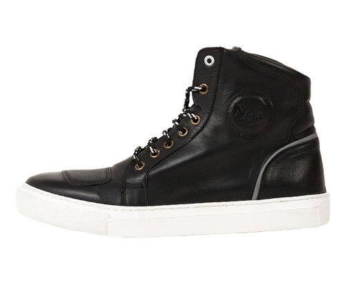 Bota Moto Sneaker Chicago Cuero Negro Nto