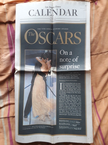 Premios Oscars Diario Los Angeles Times Suplemento 2003 