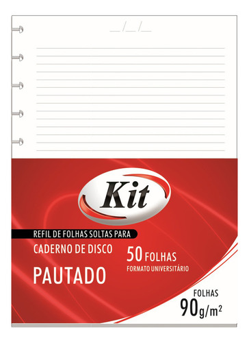 Kit Caderno Univ 80 Folhas Rosa E Refil Com 50 Folhas