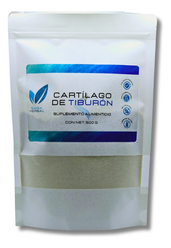 Cartílago De Tiburón Polvo 500 G. Sabor Natural