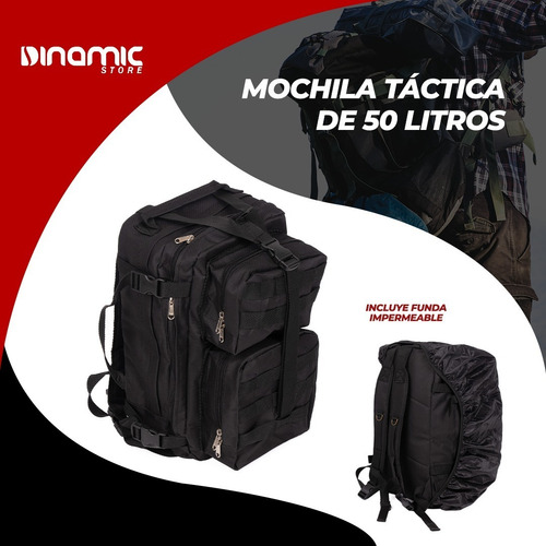 Imagen 2 de 8 de Mochila Táctica Asalto Trekking Varios Colores 50l Dinamic.