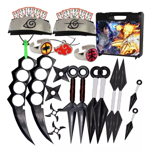 Kit Bandana Naruto aldeia da folha Renegado, Kunai, Shuriken e