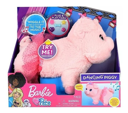 Imagen 5 de 6 de Peluche Barbie Cerdita Baila Conmigo, Mattel Bestoys