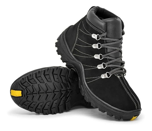 Bota Masculina En Nobuck Cuero 100% Legítimo Impermeable