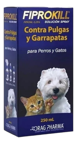 Fiprokill Spray Antipulgas&garrapatas 250ml Gatos&perros Mh