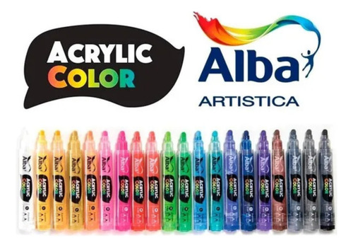 Marcador Acrylic Color Alba Xl Recargable X Unidad Gris 489