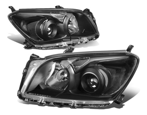 Toyota Rav4 2009 - 2012 Juego Faros Con Proyector Lupa Negro