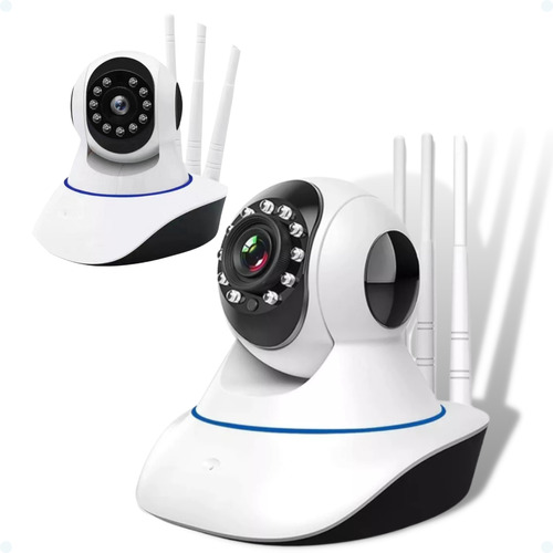 Câmera Segurança 360 Graus Wifi Sistema Yoosee Ip C/ Alarme Cor Branco