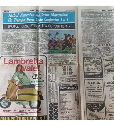 Suplemento Deportivo El País Nacional Campeón Uruguayo 1972 (Usado)