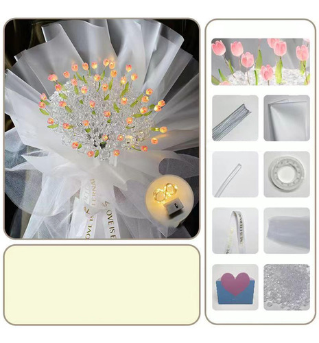 Kit De Tulipanes Diy, Ramo De Tulipanes De Imitación Rosa