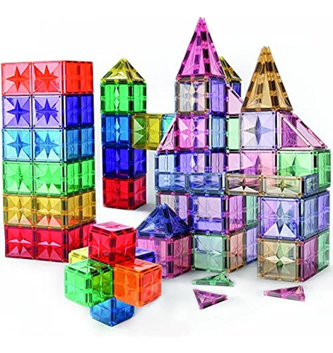 Imagen 1 de 3 de Star Design Magnetic Tiles Para Niños, Juego De Bloques De C