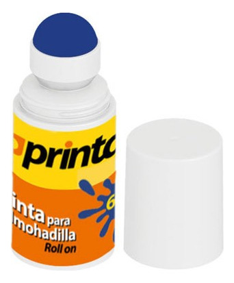 Tinta Para Almohadilla 60ml Roll On Azul Printa