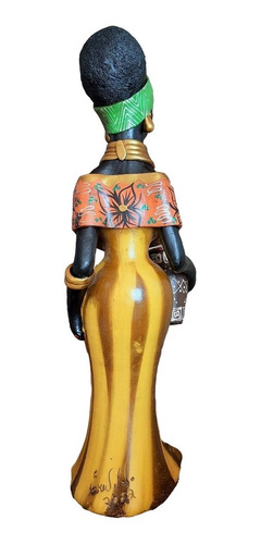 Imagem 5 de 10 de Boneca Africana Saia E Faixa Verde Artesanato Caruaru