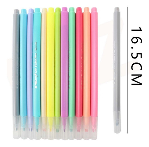 Lapiz Marcador Scripto Pastel Lavable 12 Pzs