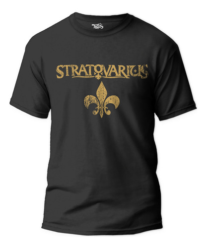 Polera Stratovarius Gold Log Estampada Metal