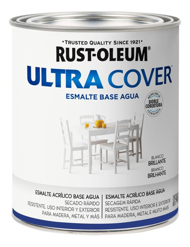 Imagen 1 de 6 de Esmalte Al Agua Ultra Cover, Brillante - 946 Ml
