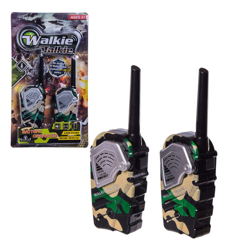 Walkie Talkie Militar Camuflado - 20 A 60 Metros De Alcance