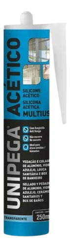 Silicone Acético Multiuso Incolor 250 Ml Unipega