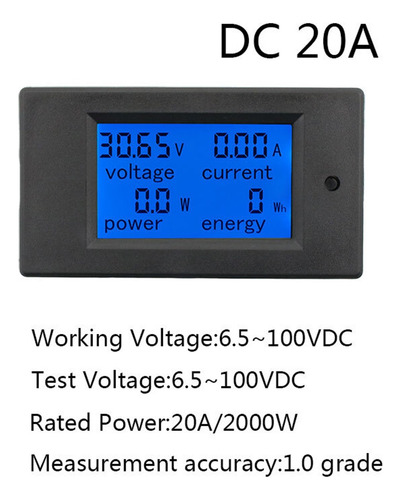 Dc 6.5-100v 0-100a 0-20a Lcd Mostrar Voltaje Digital