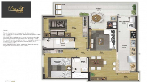 Imagem 6 de 11 de Apartamento Com 3 Dorms, Tupi, Praia Grande - R$ 537.000,00, 124,43m² - Codigo: 220 - V220