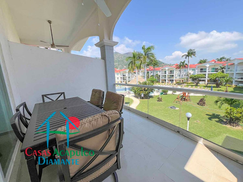 Cad Diamante Lakes Zafiro 316. Terraza Con Vista A Los Jardines Y Albercas