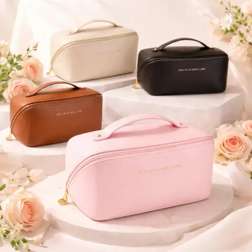 Estojo De Toalete Necessaire Bolsa Porta Maquiagem Higiene Organizador Viagem Trabalho Faculdade Academia Unissex Feminino Moda Blogueira Cor Rosa Marca Tche Amo - R$ 21,9