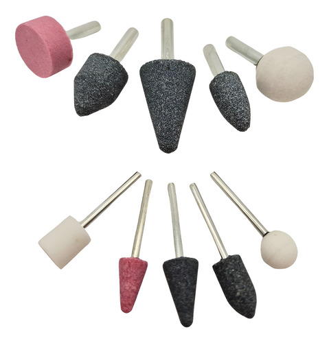 Juego Piedras Montadas P/taladro Mini Torno X 10 Piezas Set