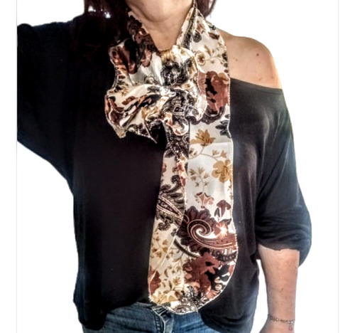 Pañuelo Jn Feminino - Estilo Chic Y Elegante Beige Arabescos Xl