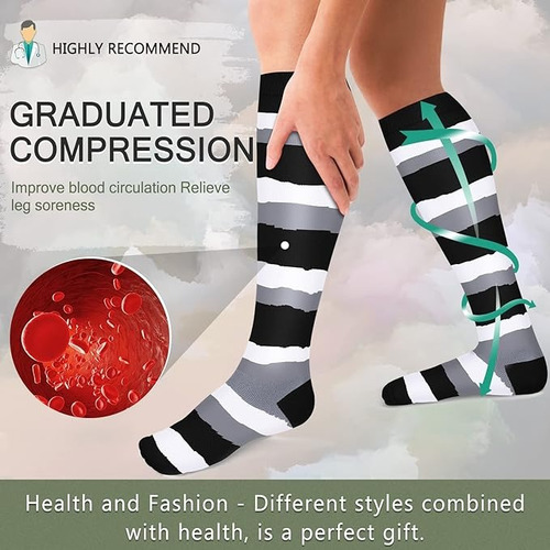 5 Pares Calcetines De Compresión Para Mujeres Y Hombres