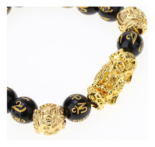 Pulsera De Xiu Oro Regalo De Pulsera De Obsidiana 10mm
