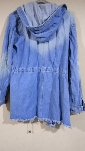 Campera Larga De Jeans Marca Ossire Talle L 2 Usos (Usado)