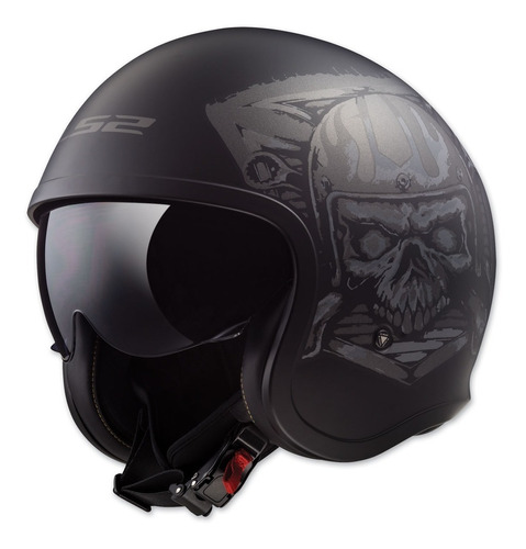 Casco Abierto Ls2 Spitfire Skull Rider C/gafas Rider One