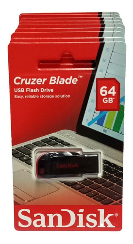 Pendrive Sandisk 64gb Cruzer Blade 64 Gb 2.0 Original 25unid