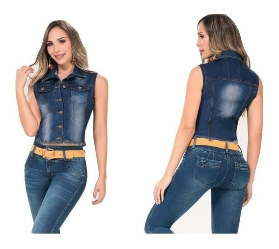 chalecos jeans para mujer