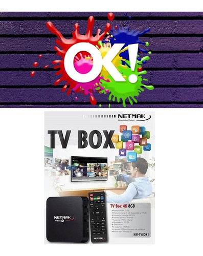 Conversor Smart Netmak Nm Tvbox1 8gb Android 1gb Ram Tv Box