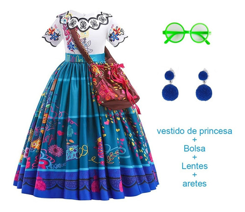 Mirabel Encanto Cosplay Vestido De Princesa Azul+accesorios | Meses sin  intereses
