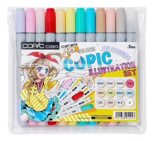 Copic Illustration Cuaderno + Marcadores X 12