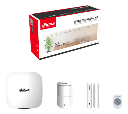 Kit De Alarma Inalámbrico Dahua Con Conexión Wifi Y Ethernet Monitoreo Por App / Incluye Panel Wifi Ethernet; Un Sensor De Movimiento; Un Contacto Magnético; Un Control Remoto
