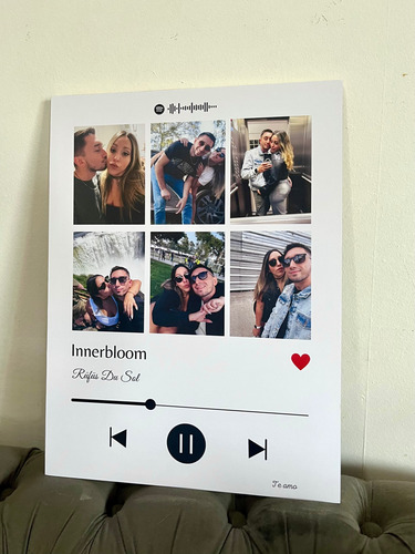 Cuadro Spotify Novios Aniversario Regalo 30x40cm Varios Mode Modelo 2 Madera