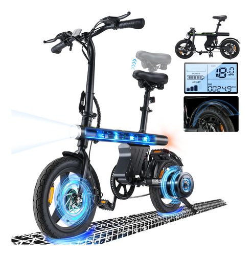 Bicicleta Eléctrica Plegable 7.8ah 1000w 32km/h 60km Bici Electrica Isinwheel U1