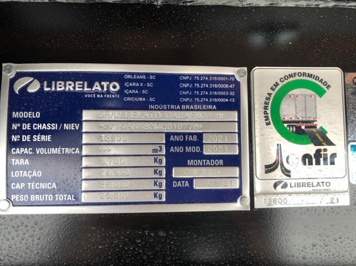 Carreta Semi-reboque Graneleira Librelato 2021 Nova Sem Uso