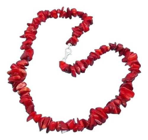 2 Collares 70cms De Auténtico Coral Rojo Cuarzo Chip Largo