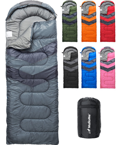 Saco De Dormir Portatil Impermeable De Poliester Color Gris